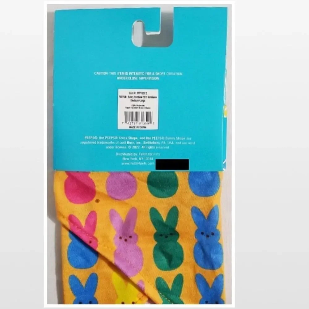 New Pet Dog Bandana With Colorful Peeps Bunnies